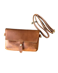 Rustic Wanderer: Genuine Crazy Horse Leather Crossbody Bag – Versatile Travel & Everyday Essential