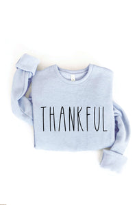 Thankful Graphic Sweatshirt – Autumn Leaf Cozy Fleece Pullover Crewneck for Women