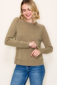 Rosalie Raglan Crewneck Pullover Sweater – Women’s Casual Knit Long Sleeve Top