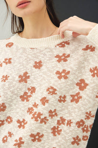 Winnie Floral Spring Sweater: Natural