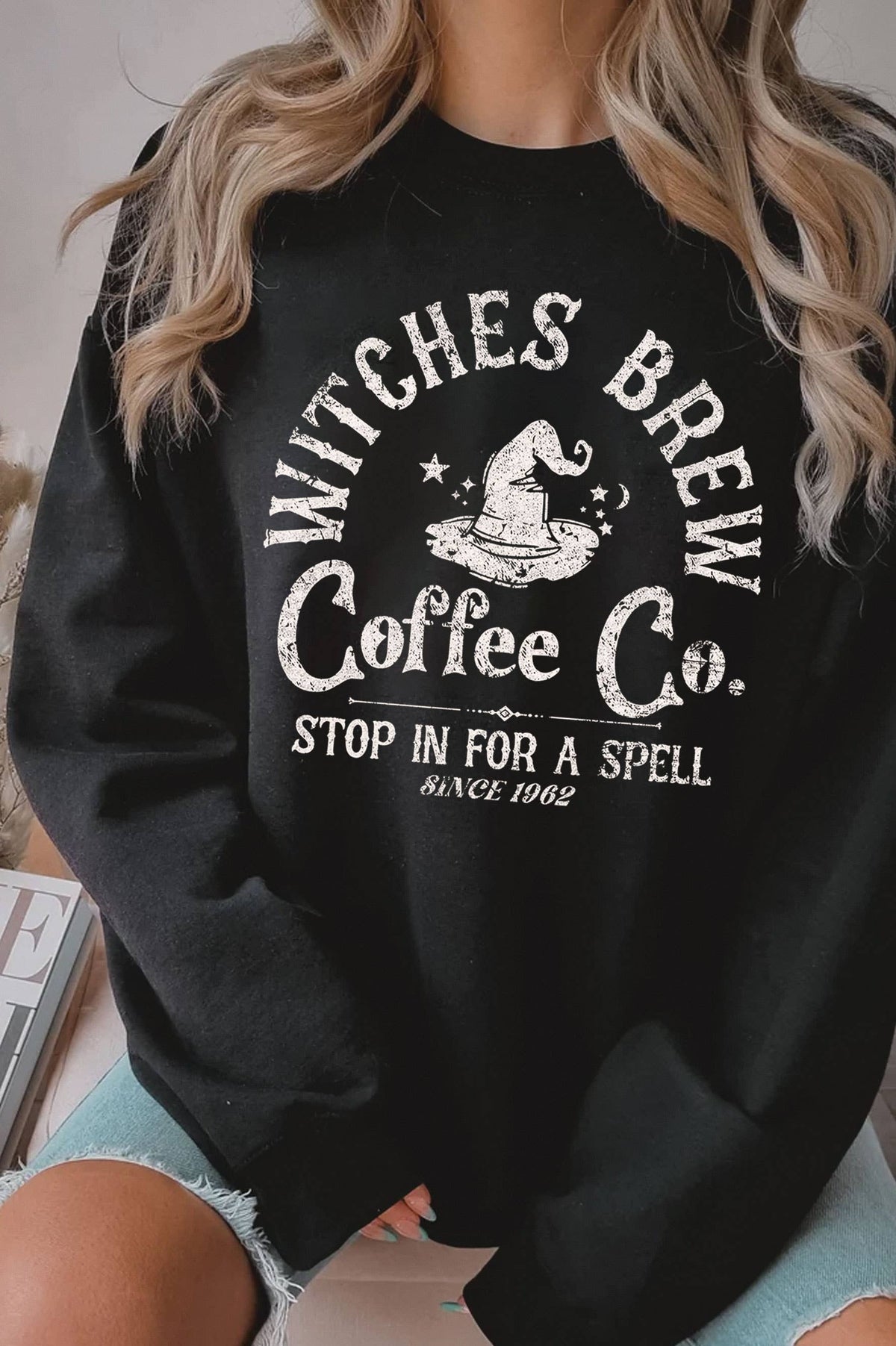 Salem Brew Co. Witches Coffee Graphic Sweatshirt – Cozy Fall Pullover