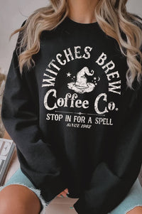 Salem Brew Co. Witches Coffee Graphic Sweatshirt – Cozy Fall Pullover