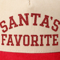 Santa’s Favorite Glitter Corduroy Hat – Red & Black Holiday Edition