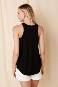 The Rylie  Ribbed Tank – Curved Hem Sleeveless Knit