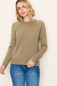 Rosalie Raglan Crewneck Pullover Sweater – Women’s Casual Knit Long Sleeve Top