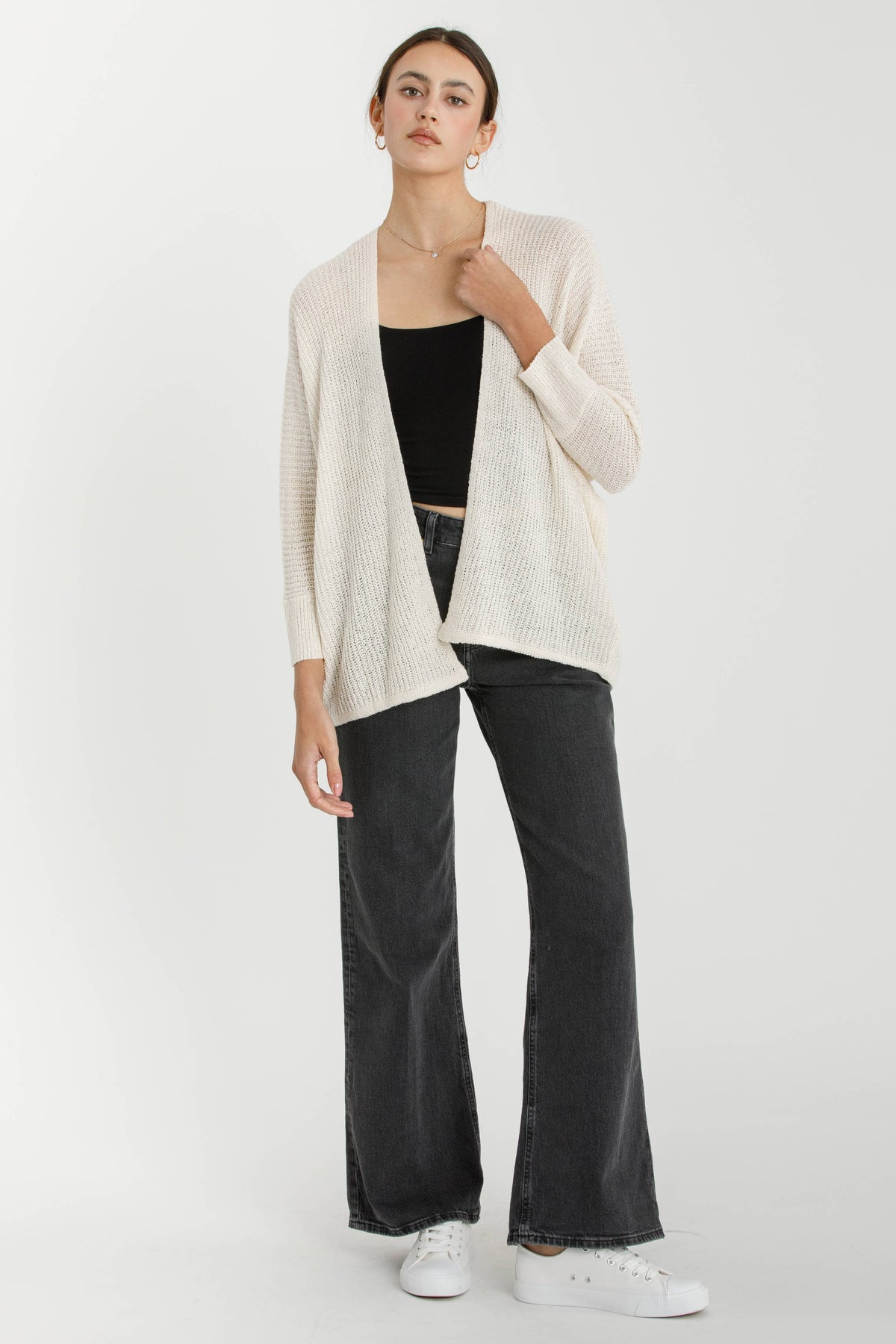 Harper Summer Knit Cardigan: Ivory