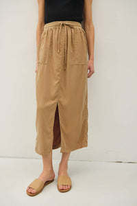 The Remy Drawstring Tencel Midi Skirt – Desert Clay