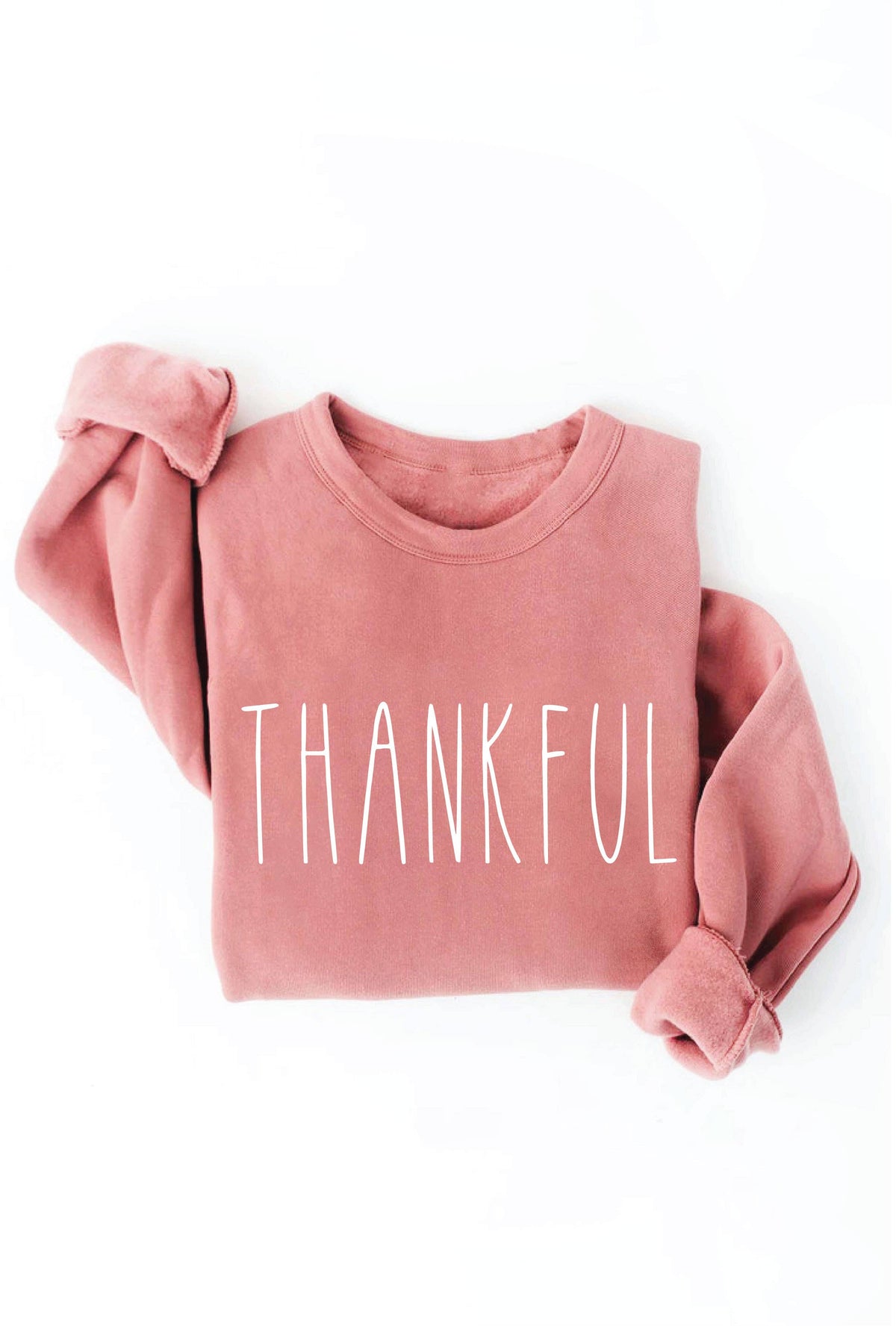 Thankful Graphic Sweatshirt – Autumn Leaf Cozy Fleece Pullover Crewneck for Women