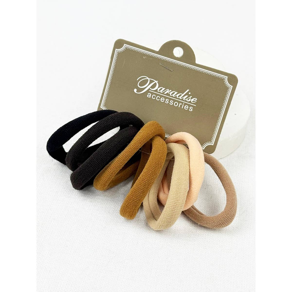 Black and Brown Shades Multicolor Elastic Hair Tie 10 PC Set – Seamless, No-Damage Ponytail Holders for Women