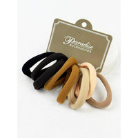 Black and Brown Shades Multicolor Elastic Hair Tie 10 PC Set – Seamless, No-Damage Ponytail Holders for Women