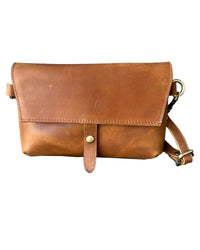 Rustic Wanderer: Genuine Crazy Horse Leather Crossbody Bag – Versatile Travel & Everyday Essential