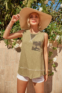 Jenna Camo Tank: Olive