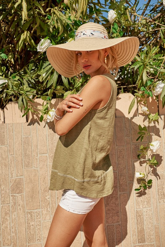 Jenna Camo Tank: Olive