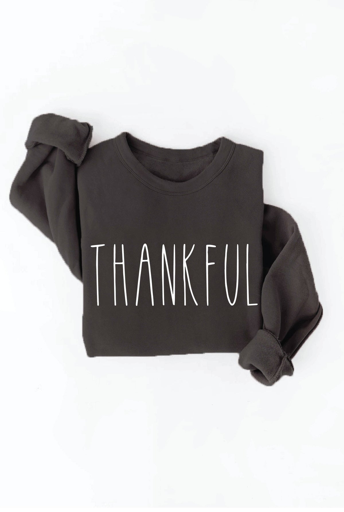Thankful Graphic Sweatshirt – Autumn Leaf Cozy Fleece Pullover Crewneck for Women