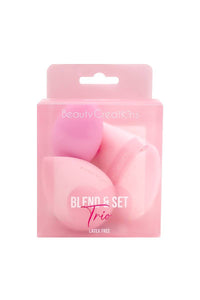The Belle Blend & Set Trio – 3-Piece Precision Sponge & Velvet Puff Set