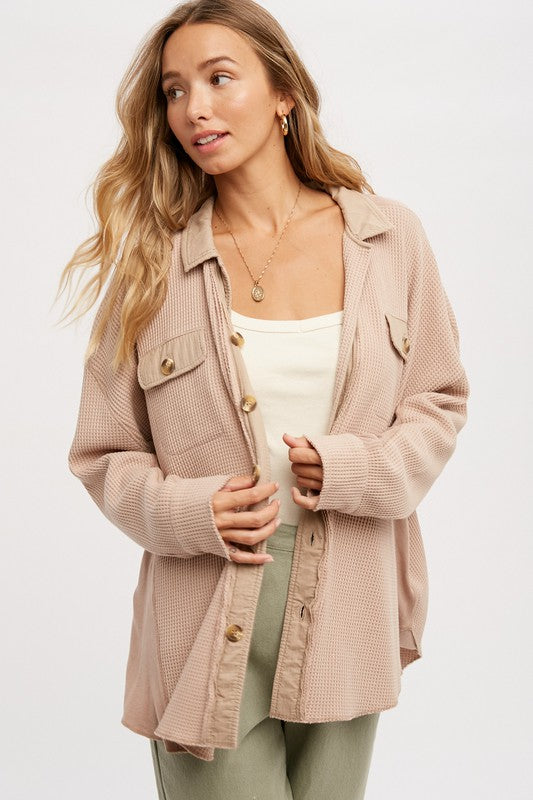 Brenna Slouchy Waffle Knit Shacket