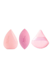 The Belle Blend & Set Trio – 3-Piece Precision Sponge & Velvet Puff Set