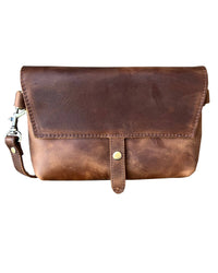 Rustic Wanderer: Genuine Crazy Horse Leather Crossbody Bag – Versatile Travel & Everyday Essential