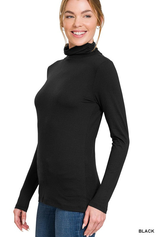Beautifull Basics Butter Soft Long Sleeve Turtleneck: Black