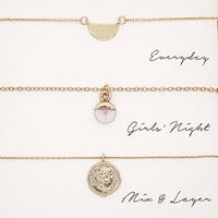 3-Piece Layered Pendant Necklace Set – Gold Dainty Chains with Assorted Charms | Everyday, Girls’ Night & Mix & Layer Styles | Gift Box Included