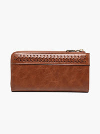 Gia Braided Detail Zip-Top Wallet