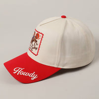 Howdy Cowboy Two-Tone Embroidered Hat – Western Rodeo Graphic Cap