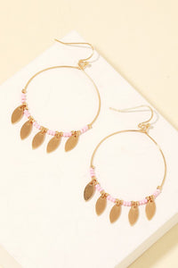 Metallic Fringe Hoop Drop Earrings
