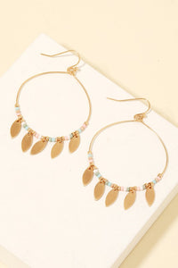 Metallic Fringe Hoop Drop Earrings
