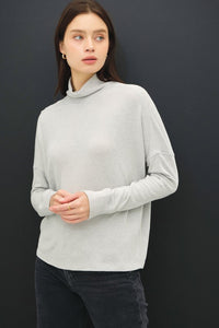 The Laurel Mock Neck Knit Pullover – Soft Stretchy Layering Sweater