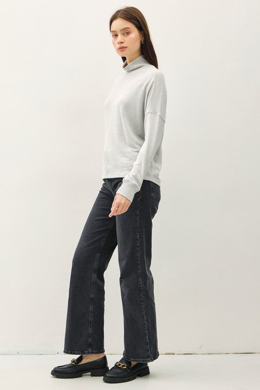 The Laurel Mock Neck Knit Pullover – Soft Stretchy Layering Sweater