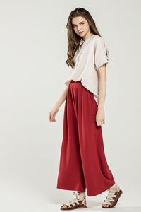 The Tessa Wide Leg Pleated Pants – Stretch Crepe Trousers