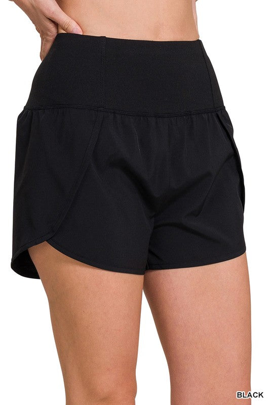 Stride Active High-Waisted Running Shorts | Split Hem & Zippered Pocket