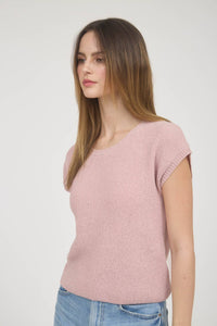 Wrenlee Chiffon Tie Back Sweater Tee – Blush Rose
