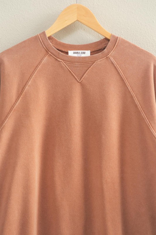 Everly Mineral Wash Crew Neck Sweatshirt – Chestnut, Black, Dark Cherry, Sage