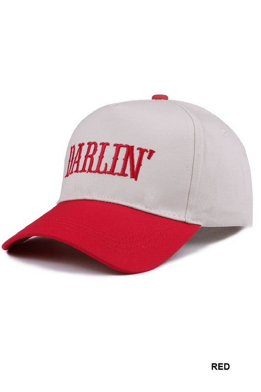Darlin’ Two-Tone Embroidered Canvas Cap – Adjustable Baseball Hat