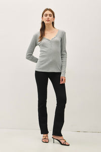 Camden Henley Long Sleeve Top – Soft Stretch Essential Layering Tee (S–L)