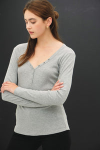 Camden Henley Long Sleeve Top – Soft Stretch Essential Layering Tee (S–L)