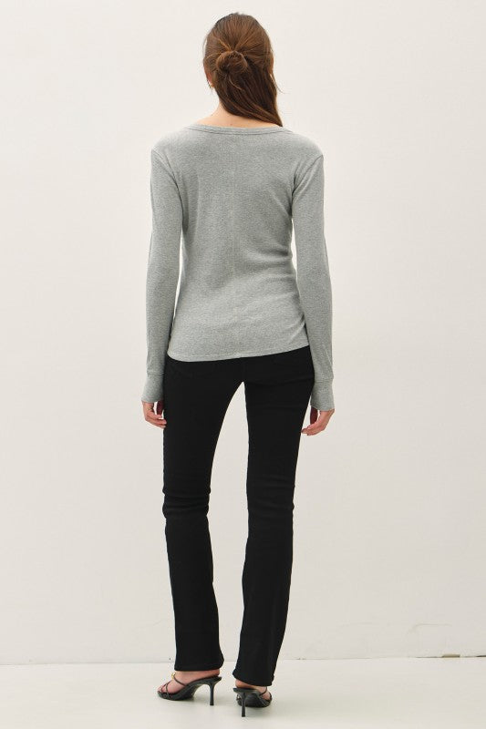 Camden Henley Long Sleeve Top – Soft Stretch Essential Layering Tee (S–L)