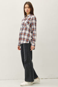 Savannah Relaxed Fit Plaid Button Down Shirt – Ultra Soft Rayon Flannel, Oversized Fall Top
