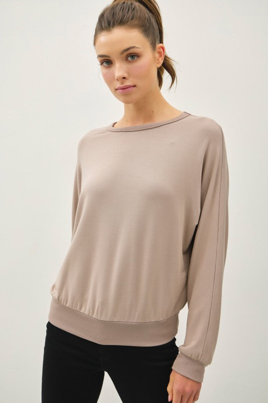 The Elise Soft Modal Dolman Tee – Taupe Everyday Essential Top