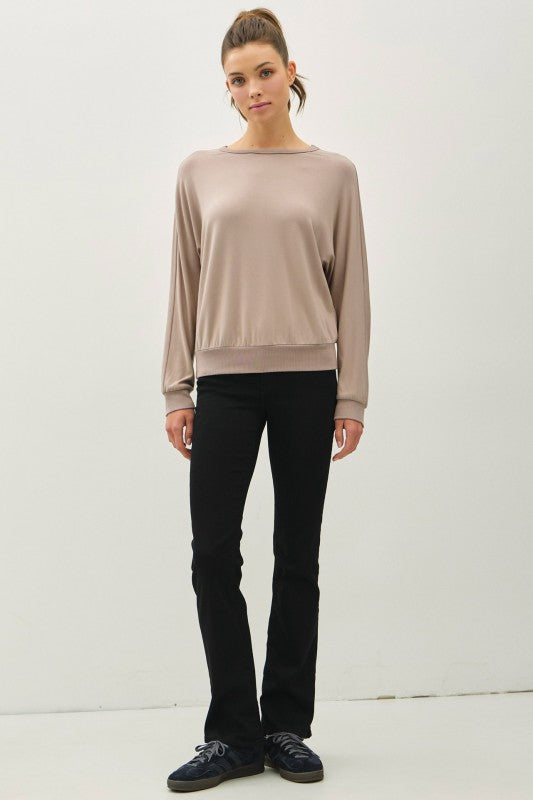 The Elise Soft Modal Dolman Tee – Taupe Everyday Essential Top