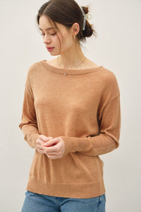 Claire Boat Neck Wool Blend Sweater – Ultra Soft Lightweight Pullover