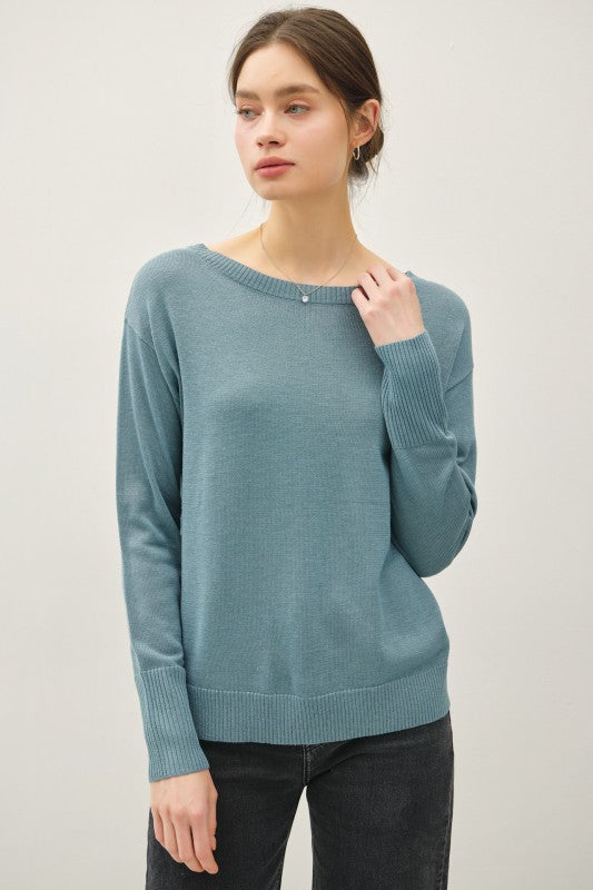 Claire Boat Neck Wool Blend Sweater – Ultra Soft Lightweight Pullover