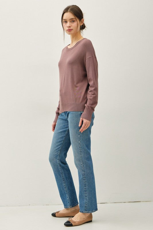 Everlynn Soft Touch Lightweight Sweater – Relaxed Drop Shoulder Pullover Top