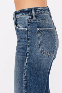 The Sylvie High Rise Vintage Wide Leg Jeans – Frayed Hem Comfort Stretch Denim