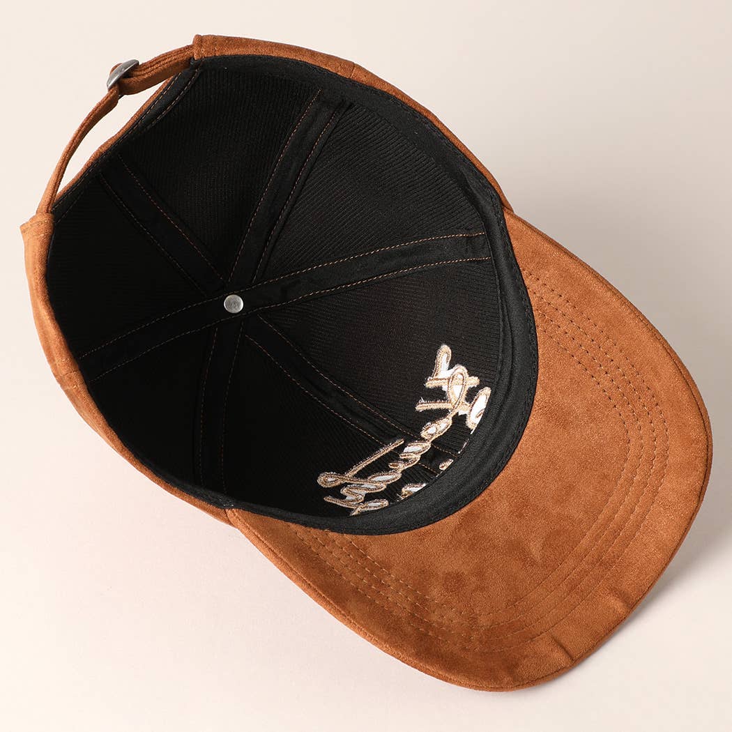 “Howdy Darlin’” Suede Embroidered Baseball Cap – Western Style Adjustable Hat