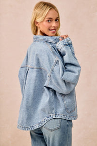 The Brinley Washed Denim Jacket – Oversized Western-Inspired Layer