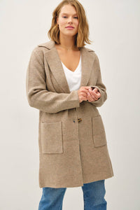 The Jolene Plus Size Knit Coat Cardigan – Warm Taupe