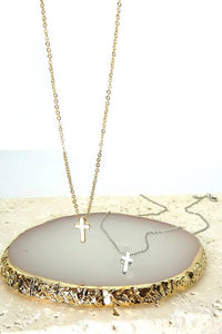 Classic Mini Cross Necklace | Petite Faith Pendant in Gold or Silver
