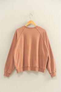 Everly Mineral Wash Crew Neck Sweatshirt – Chestnut, Black, Dark Cherry, Sage